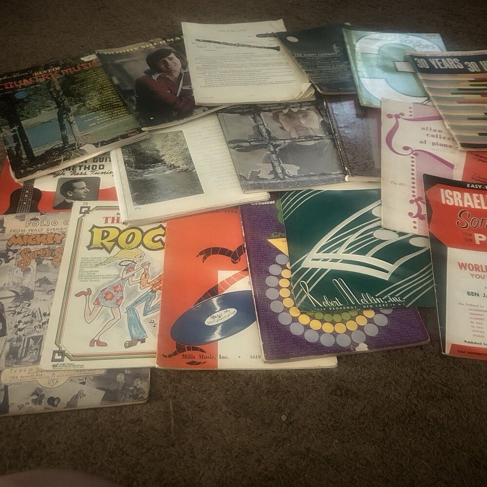 Sheet Music Lot Mickey Mouse 70s 80s Country And More